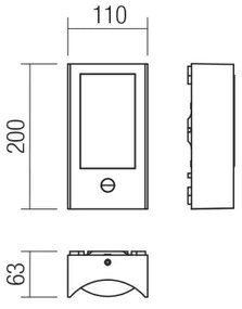 Redo 90487 - Applique da esterno con sensore WARP LED/8W/230V IP44 marrone