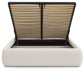 Letto matrimoniale imbottito bianco con contenitore/senza testiera con rete inclusa 160x200 cm Inera – Bobochic Paris