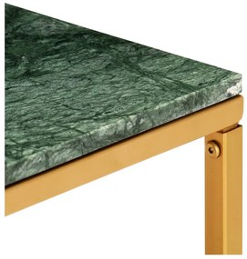Tavolino da caffè verde 60x60x35 cm pietra vera testura marmo
