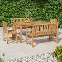 Set da Pranzo per Giardino 5 pz in Legno Massello di Teak cod mxl 51699