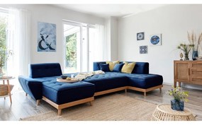 Divano letto a U blu navy, angolo destro Dazzling Daisy - Miuform