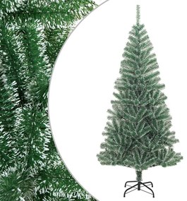 Albero di Natale Artificiale con Neve Fioccata Verde, 210 cm