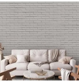 Carta da parati - Snow Brick - Pattern Imitating a Brick Wall in White Standard 250x175