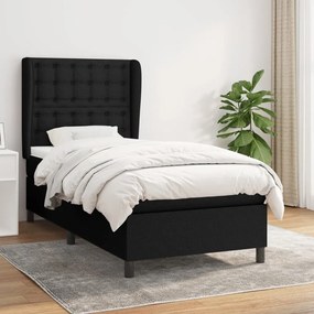 Giroletto A Molle Con Materasso Nero 90x190 Cm İn Tessuto /