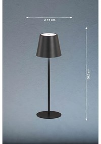 Lampada da tavolo a LED nera con paralume in metallo (altezza 36,5 cm) Viletto - Fischer &amp; Honsel