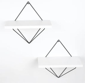 SET 2x Mensola da parete 14x30 cm bianca