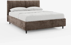 ONYX letto imbottito con vano contenitore e testiera verticale in tessuto certificato Oeko-Tex®