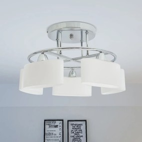 Lampada Soffitto Paralumi Elissoidi Vetro 5 Lampadine E14 200 W /