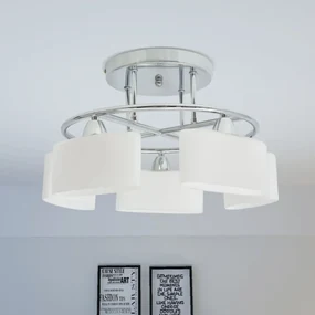 Lampada Soffitto Paralumi Elissoidi Vetro 5 Lampadine E14 200 W /