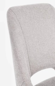 Set di 2 sedie KASHAR in tessuto grigio chiaro e gambe acciaio