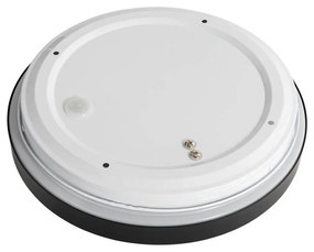 Plafoniera moderna nera con bianco 25 cm IP44 - Walden