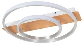 Lindby - Signera LED Plafoniera Silver/White/Light Wood Lindby