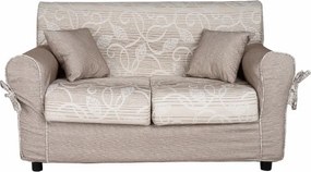 Divano 2 posti in tessuto sfoderabile 150 cm PANAMA Beige Chiaro