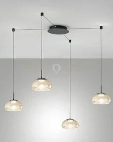 Brena sospensione in vetro cognac 4 luci a led cct 2700k - 3000k - ...