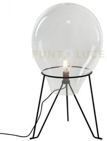 Lume azuma trasparente 1 luce attacco e27 38x63cm con base in metal...