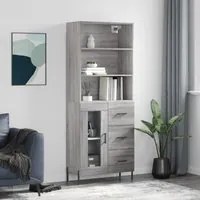 Credenza Grigio Sonoma 69,5x34x180 cm in Legno Multistrato 3189523