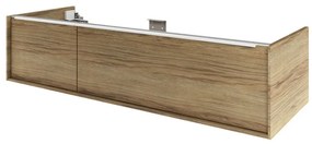 Mobile da bagno sotto lavabo SENSEA Neo marrone satinato L 135 x H 32 x P 48 cm 1 cassetto, lavabo non incluso