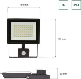 Proiettore LED con sensore di movimento NOCTIS LUX 3 LED/50W/230V 3000K IP44 nero