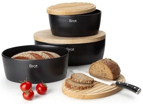 Continente C3732 - Portapane 13,5x36 cm nero/beige