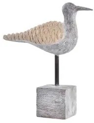 Statua Decorativa DKD Home Decor Grigio Naturale Uccello Mediterraneo 23 x 9 x 26,7 cm