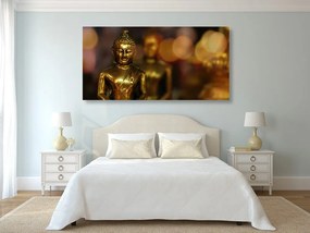 Quadro su tela – Buddha con sfondo astratto