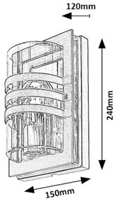 Rabalux 7244 - Lampada da parete esterna ORLOVA 1xE27/40W/230V IP44