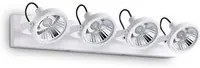 Plafoniera Moderna Glim Metallo Bianco 4X10W Gu10 3000K Luce Calda