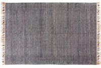 Tappeto moderno Texas, stile kilim, 100% cotone, nero, 170x110cm