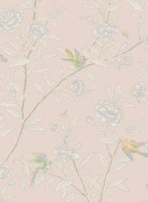 Cole & Son Carta da parati Roseberry with Birds - Shell Pink