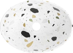 Mexen Elza lavabo da appoggio 40 x 33 cm, pietra bianca terrazzo - 21014083