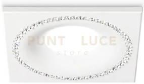 Gfa191- faretto da incasso con strass quadrato 9,8x9,8cm bianco 1 l...