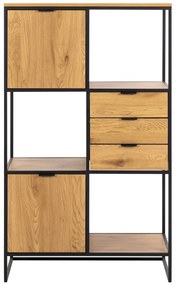 Libreria nera in rovere 85x141 cm Swindon - Actona