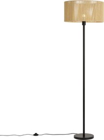 Lampada da terra nera con paralume in corda di carta beige 50/50/25 - Simplo