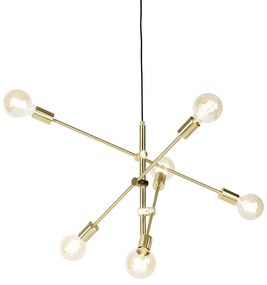 Lampada a sospensione intelligente in ottone 6 luci incl. Wifi G95 - Sydney