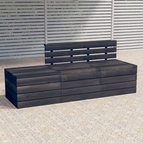 Set Divani da Giardino su Pallet 3 pz Legno Pino Grigio Scuro