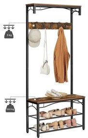 Appendiabiti a piantana NAVOR marrone/nero