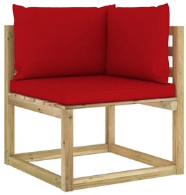 Set divani da giardino 8pz con cuscini legno di pino impregnato