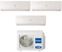 Climatizzatore Condizionatore Haier Trial Split Inverter serie FLEXIS PLUS WHITE 9+9+12 con 3U70S2SR3FA R-32 Wi-Fi Integrato Colore Bianco 9000+9000+12000