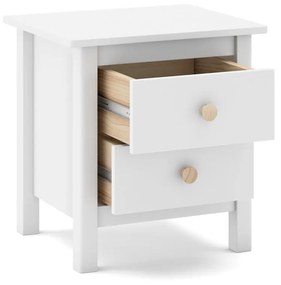 Comodino bianco per bambini in legno di pino Max - Marckeric