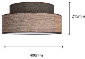 Plafoniera GRACE 1xE27/60W/230V diametro 40 cm marrone/beige