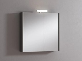 Pensile con luce Akira laccato lucido grigio L 71.5 x H 70 x P 15.5 cm