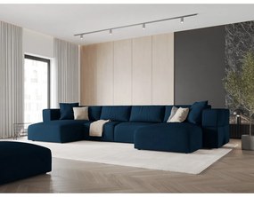 Divano angolare blu a U Esther - Milo Casa