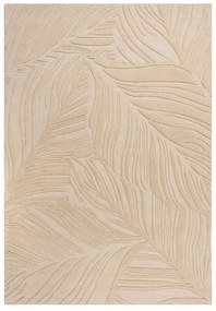 Tappeto in lana beige 200x290 cm Lino Leaf - Flair Rugs