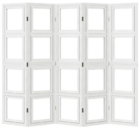 Divisorio ambienti 5pannelli bianco legno massello di paulownia