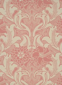 Little Greene Tapete Dahlia Scroll - Carmine