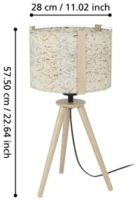 Eglo 390325 - Lampada da tavolo HONTONGAS 1xE27/25W/230V beige