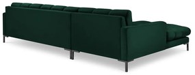 Divano angolare in velluto verde scuro, angolo sinistro Bali - Cosmopolitan Design
