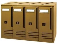 Cassette Postali 4 Posti con Serratura in Alluminio Trimec Bronzo