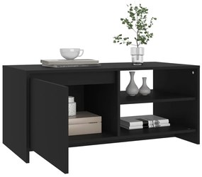 Tavolino da salotto nero 102x50x45 cm legno multistrato