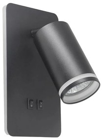 Luce Spot da parete a LED PARIGI 1xGU10/10W/230V + LED/6W/230V nero